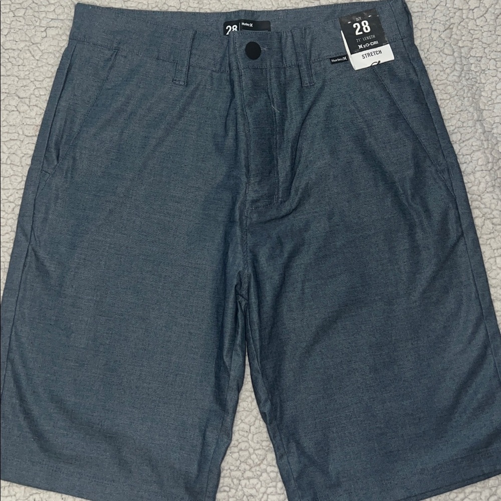 Hurley Dark Gray Flat Front Shorts - Picture 1 of 7
